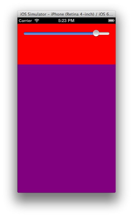 End State with Tall Purple UIView